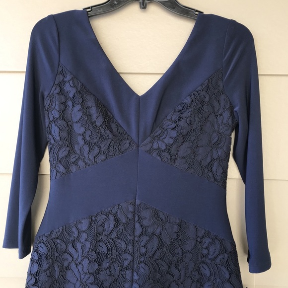 Ralph Lauren Navy Sheath Lace Dress 4P - Picture 2 of 9